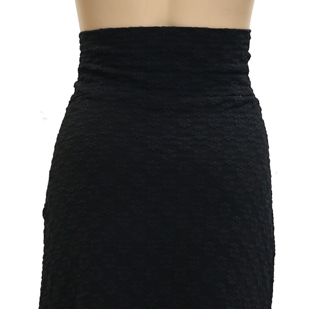 Free People Black Midi Skirt with Side Slit - Picture 7 of 7